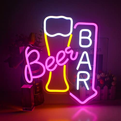 Bier Neon Schild für Wand Dekor, Bier Bar Neon Licht, Bier Led Schild mit USB-betrieben für Bar, Bier Bar, Home Dekoration, Shop, Nachtclub von Wanxing