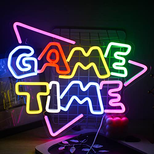 Game Time Neon Schild, Spiel Neon Licht für Wand Dekor, Gaming Led Schild mit USB-betrieben für Spielzimmer, Spielbereich, Spiel Zeit, Wohnkultur von Wanxing