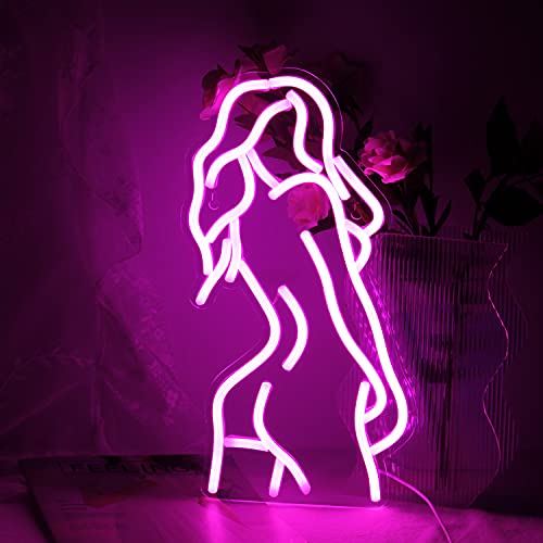 Lady Back Neon Licht Sexy Lady Neon Schild für Wand Dekor Rosa Led Schild mit USB-betrieben für Schlafzimmer, Mädchen Zimmer, Wohnkultur, Mann Höhle von Wanxing