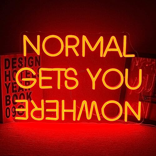 Wanxing Normal Gets You Nowhere Neon Schild Led, Rot Leuchtreklame mit USB Power Buchstabe Neon Lichter Wand für Schlafzimmer Pub Home Bar Room Club Party Fenster Wanddekoration Geschenk von Wanxing