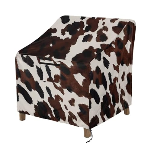 Wanyint Adirondack-Schaukelstuhlhussen mit Kuh-Druck, wasserdicht, UV-beständig, für den Garten, Adirondack-Schaukelstuhl-Schutz, passend für bis zu 83 x 89 x 92 cm von Wanyint
