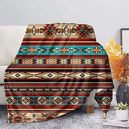 Wanyint Aztec Südwest Weiche Decke für Sofa Bett Nativa American Tribal Boho Indianer Print Navajo Cozy Fuzzy Decke für Reisen Strand Herbst Leichte Couch Überwurf Decke Mikrofaser Bettbezug von Wanyint