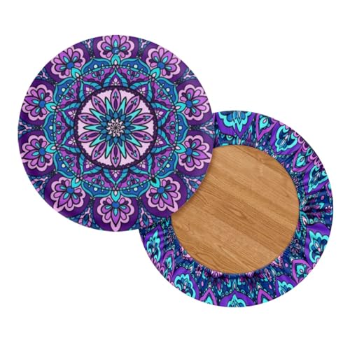 Wanyint Blumendruck Stretch Hocker Möbel Protector Weiche Runde Hocker Abdeckungen 12-14 Zoll Elastische Barhocker Sitzkissen Waschbar Hocker Abdeckung Schonbezüge von Wanyint