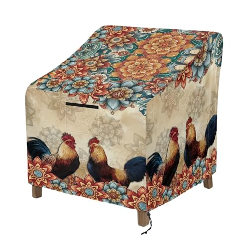 Wanyint Gartenstuhlhussen, wasserdicht, strapazierfähig, für den Außenbereich, stapelbar, für Gartenmöbel, Terrasse, Deck und Veranda, 83 x 89 x 92 cm, Hahn, böhmische Blume Wanyint Gartenstuhlhussen, wasserdicht, strapazierfähig, für den Außenbereich, stapelbar, für Gartenmöbel, Terrasse, Deck und Veranda, 83 x 89 x 92 cm, Hahn, böhmische Blume von Wanyint
