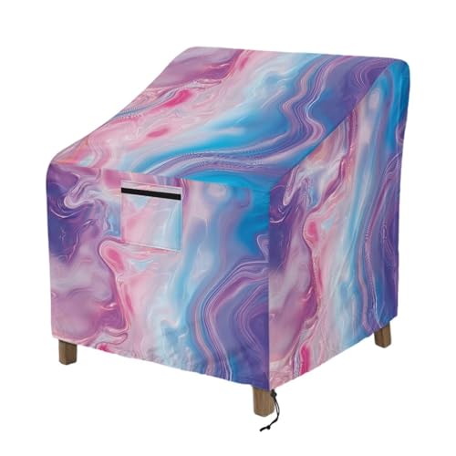 Wanyint Gartenstuhlhussen für den Außenbereich, wasserabweisend, lichtbeständig, Präsidentschafts-Schaukelstuhlhussen, Möbelschutz, 74 x 84 x 92 cm, Mabrle Pink Blau von Wanyint