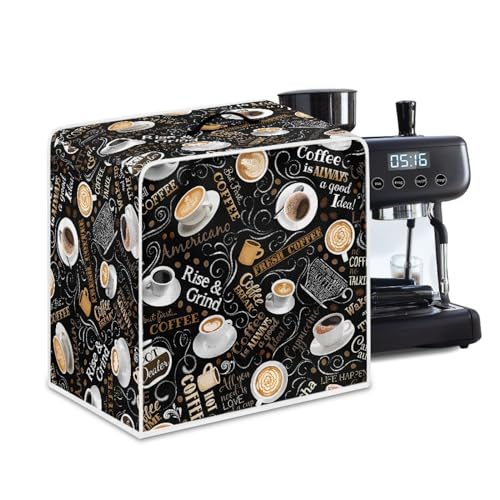 Wanyint Kaffee-Druck-Mode-Kaffeemaschinen-Abdeckungen, weiches Material, wasserdichte Abdeckung, Innen-Küchen-Dekorationen, langlebige Mixer-Abdeckung, einfache Installation von Wanyint