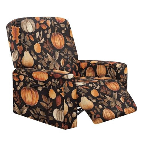 Wanyint Kürbis-Sofabezug, Motiv: gefallenes Blatt, universeller Stretch-Sofa-Bezug für Liegestuhl, Couch, Schonbezug, Polyester, Spandex, Möbelschutz für Herbstdekoration, 4 Stück Wanyint Kürbis-Sofabezug, Motiv: gefallenes Blatt, universeller Stretch-Sofa-Bezug für Liegestuhl, Couch, Schonbezug, Polyester, Spandex, Möbelschutz für Herbstdekoration, 4 Stück von Wanyint