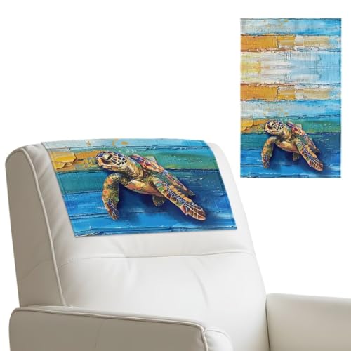 Wanyint Rutschfester Kopfstützenbezug für Liegestuhl, Kunstleder-Kopfstützenschutz mit selbstklebender Rückseite, Klettverschlüsse für Heimdekoration, 43,2 x 68,2 cm, Meeresschildkröten-Holzmaserung Wanyint Rutschfester Kopfstützenbezug für Liegestuhl, Kunstleder-Kopfstützenschutz mit selbstklebender Rückseite, Klettverschlüsse für Heimdekoration, 43,2 x 68,2 cm, Meeresschildkröten-Holzmaserung von Wanyint