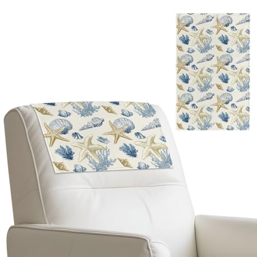 Wanyint Rutschfester Kopfstützenbezug für Liegestuhl, Kunstleder-Kopfstützenschutz mit selbstklebender Rückseite, Klettverschlüsse für Heimdekoration, 43,2 x 68,2 cm, Seestern, Muschel, Koralle, 3 Wanyint Rutschfester Kopfstützenbezug für Liegestuhl, Kunstleder-Kopfstützenschutz mit selbstklebender Rückseite, Klettverschlüsse für Heimdekoration, 43,2 x 68,2 cm, Seestern, Muschel, Koralle, 3 von Wanyint