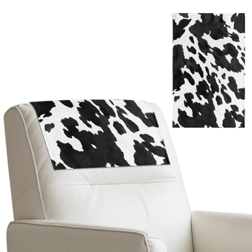 Wanyint Rutschfester Kopfstützenbezug für Liegestuhl, Kunstleder-Kopfstützenschutz mit selbstklebender Rückseite, Klettverschlüsse für Heimdekoration, 43,2 x 68,2 cm, schwarz-weißes Kuhmuster, 3 Stück Wanyint Rutschfester Kopfstützenbezug für Liegestuhl, Kunstleder-Kopfstützenschutz mit selbstklebender Rückseite, Klettverschlüsse für Heimdekoration, 43,2 x 68,2 cm, schwarz-weißes Kuhmuster, 3 Stück von Wanyint