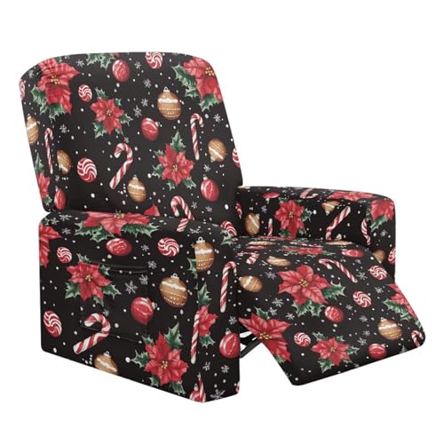 Wanyint Sofa-Liegestuhlbezug mit Weihnachtsstern, weich, atmungsaktiv, 4 Stück, rutschfest, mit Seitentasche für Weihnachtsdekoration Wanyint Sofa-Liegestuhlbezug mit Weihnachtsstern, weich, atmungsaktiv, 4 Stück, rutschfest, mit Seitentasche für Weihnachtsdekoration von Wanyint