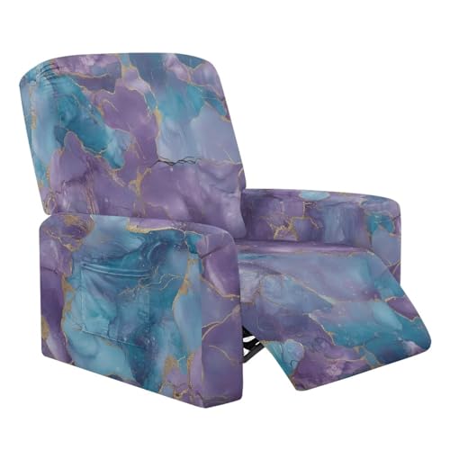 Wanyint Stretchbezug für Liegestuhl, strapazierfähig, für Liegestuhl, dick, weich, Möbelschutz für Liegestühle, 4 Stück, Marmor-Violett-Blau Wanyint Stretchbezug für Liegestuhl, strapazierfähig, für Liegestuhl, dick, weich, Möbelschutz für Liegestühle, 4 Stück, Marmor-Violett-Blau von Wanyint