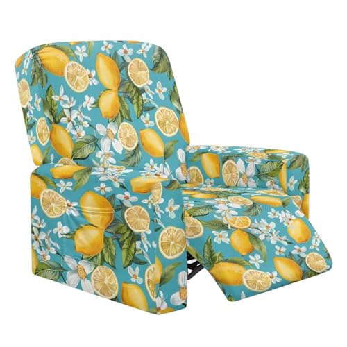 Wanyint Stuhlbezug für Liegestuhl, rutschfest, für Einzelsitz, Polyester, Spandex, Hundesofa, Schutz mit Aufbewahrungstasche, Zitronenblüte, Blaugrün, 4 Stück Wanyint Stuhlbezug für Liegestuhl, rutschfest, für Einzelsitz, Polyester, Spandex, Hundesofa, Schutz mit Aufbewahrungstasche, Zitronenblüte, Blaugrün, 4 Stück von Wanyint