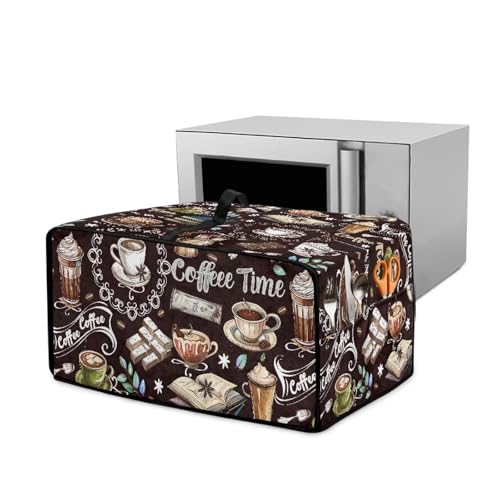 Wanyint Toaster Backofen Abdeckhaube Größe M (52 cm Breite) - Dekostoff für Mini-Backöfen, stilvolles Heimküchenzubehör, Coffee Time von Wanyint