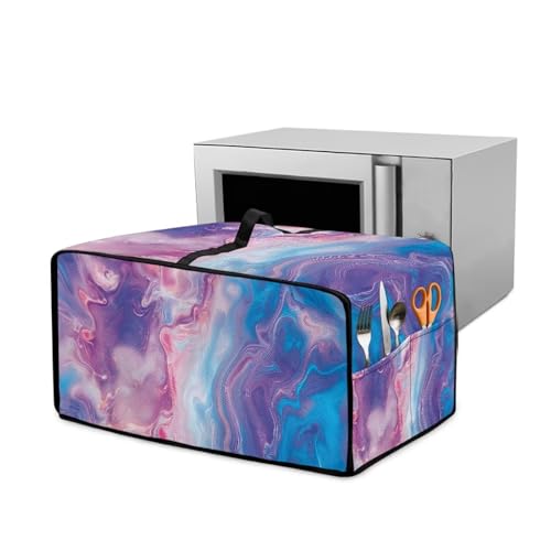 Wanyint Toaster Backofen-Schutz klein - Passform 47cm Breite, gedrucktes Design mit praktischem Griff & Tasche, Küchenzubehör, Marmor Rosa Violett Blau von Wanyint