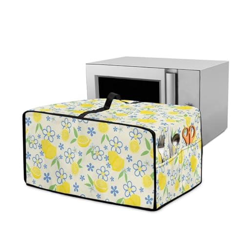 Wanyint Toaster-Ofenabdeckung für 52 cm breite Backöfen - Größe M, passend für mittlere Räume, dekorative Heimdekoration, Zitrone süße Blume von Wanyint