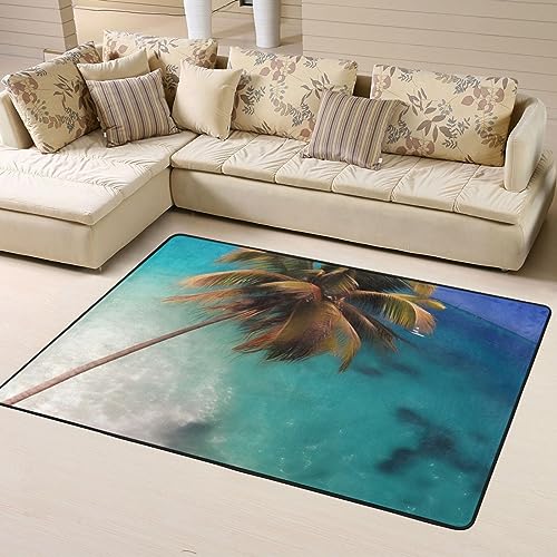 Rutschfeste Teppich-Fußmatte, Karibikinseln, bedruckte Fußmatte, Raumdekoration, Heimdekoration, Wohnzimmer, Schlafzimmer, 160 x 122 cm. von WapNo
