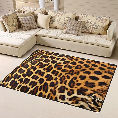Rutschfeste Teppich-Fußmatte, Streifen auf Leoparden, bedruckte Fußmatte, Raumdekoration, Heimdekoration, Wohnzimmer, Schlafzimmer, 160 x 122 cm. von WapNo