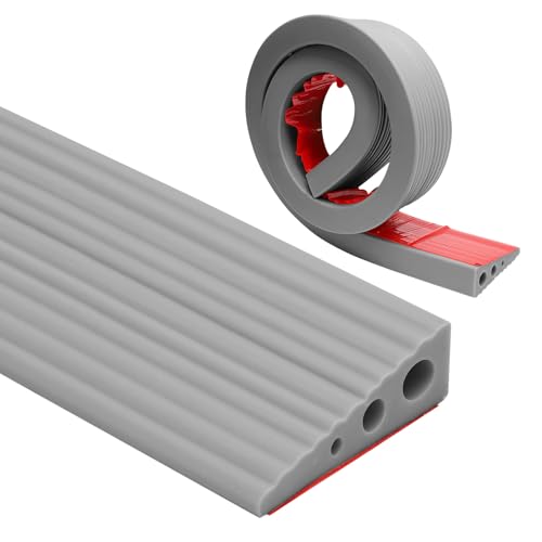 Schwellenrampe, 100x6.5x2.5CM Türschwellenrampen, PVC Rollstuhlrampe, rutschfeste Oberfläche, Gummirampe Auffahrrampe Schwellenrampe für Rollstuhl, Kinderwagen, Rollator oder e Scooter (Grau, 2.5) von Wapasezyar