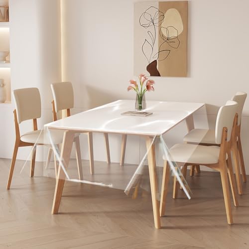 Tischdecke Transparent, Durchsichtige Tischdecke, Tischfolie Durchsichtig PVC 0.13 mm Stark Wasserdicht Abwaschbar Tischschutzfolie, Wunschmaß Tisch Schutzfolie (140 x 200 cm) von Wapasezyar