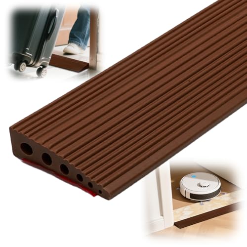 Türschwellenrampen, 100x10x2.5CM Schwellenrampe, rutschfeste Oberfläche, Gummirampe Auffahrrampe Schwellenrampe für Rollstuhl, Kinderwagen, Rollator oder e Scooter (Gelb Braun, 2.5) von Wapasezyar