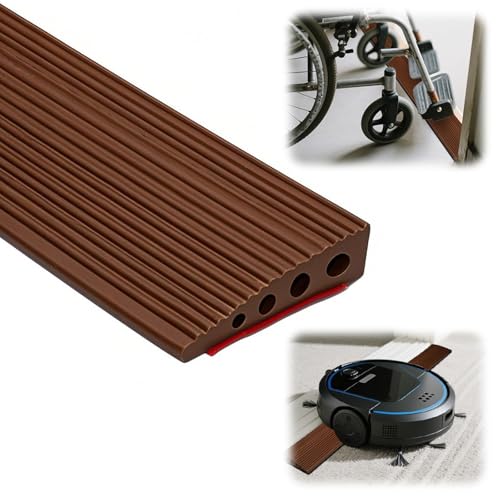 Türschwellenrampen, PVC Rollstuhlrampe, 100x8x2CM Schwellenrampe, rutschfeste Oberfläche, Gummirampe Auffahrrampe Schwellenrampe für Rollstuhl, Kinderwagen, Rollator oder e Scooter (Gelb Braun, 2) von Wapasezyar