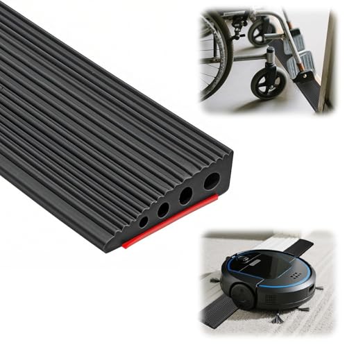 Türschwellenrampen, PVC Rollstuhlrampe, 100x8x2CM Schwellenrampe, rutschfeste Oberfläche, Gummirampe Auffahrrampe Schwellenrampe für Rollstuhl, Kinderwagen, Rollator oder e Scooter (Schwarz, 2) von Wapasezyar
