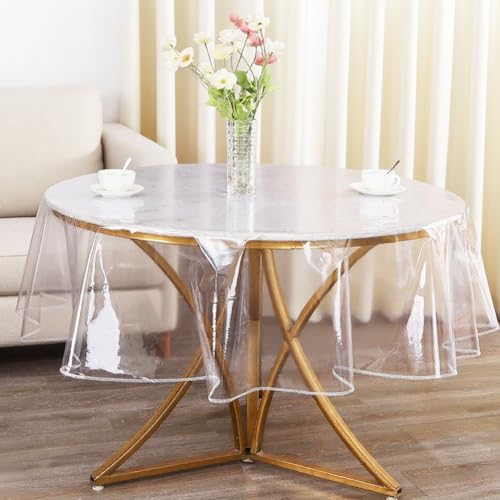 Wapasezyar Tischdecke Transparent Rund 150cm, PVC Tischfolie Rund, Tischschutz Schutztischdecke Folie Fettdicht Tischschutzfolie Tischschutz, Wasserdicht Tisch Schutzfolie Durchmesser 150cm Wapasezyar Tischdecke Transparent Rund 150cm, PVC Tischfolie Rund, Tischschutz Schutztischdecke Folie Fettdicht Tischschutzfolie Tischschutz, Wasserdicht Tisch Schutzfolie Durchmesser 150cm von Wapasezyar