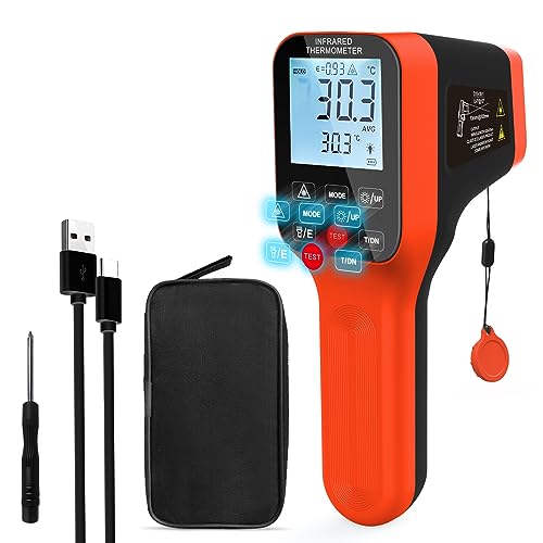 Infrarot Thermometer WapoRich Pyrometer -50~1600°C, DS 30:1 Digitales Laserthermometer mit Doppel-Laser, Wiederaufladbar, für Pizza, Schmelzofen, Industrie, HVAC RQ-1600 von WapoRich