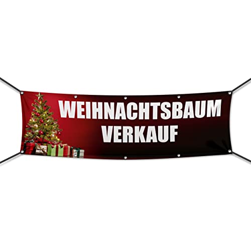 300 x 100 cm | Weihnachtsbaumverkauf Werbebanner, Werbeplane (4170) von Warenfux24