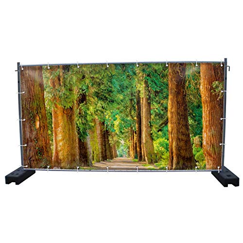 340 x 173 cm | Wald B7 Bauzaunbanner, Sichtschutz, Werbebanner, Festival Banner von Warenfux24