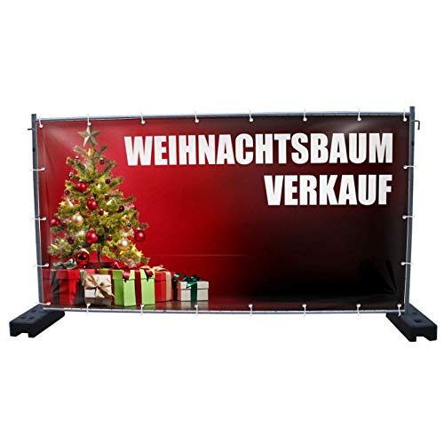 340 x 173 cm | Weihnachtsbaumverkauf B3 Bauzaunbanner, Sichtschutz, Werbebanner, Weihnachten von Warenfux24