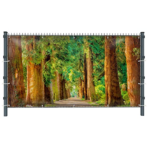 Wald (1872) - Gartensichtschutz, Motivbanner, Sichtschutz Garten, Gartendeko, 251 x 163 cm, PVC (blickdicht) von Warenfux24