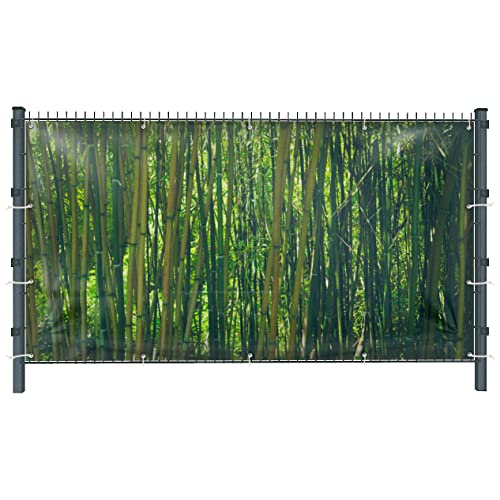 Warenfux24 Bambus (3119) - Gartensichtschutz, Motivbanner, Sichtschutz Garten, Gartendeko, 251 x 143 cm, Mesh (winddurchlässig) von Warenfux24