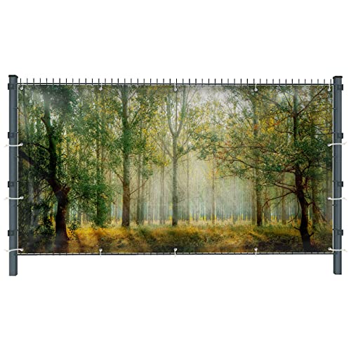 Warenfux24 Wald (1870) - Gartensichtschutz, Motivbanner, Sichtschutz Garten, Gartendeko, 251 x 83 cm, PVC (blickdicht) von Warenfux24