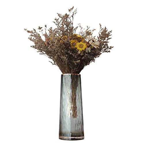 Warhm Glas-Blumenvasen mit goldenem Rand (grau) von Warhm