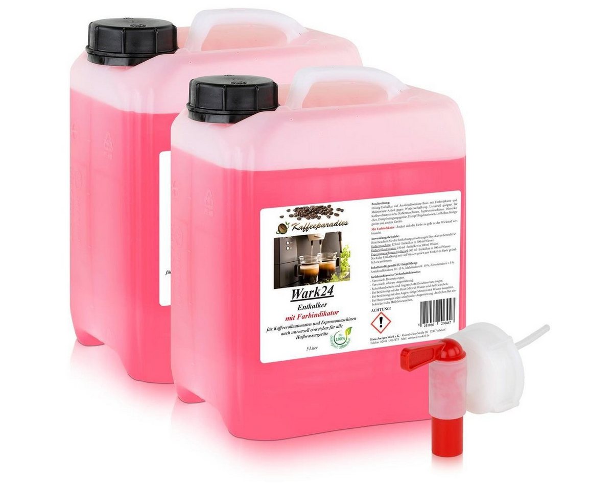 Wark24 2x Wark24 Flüssig Entkalker 5 Liter für Kaffeevollautomaten & 1x Dosie Entkalker von Wark24