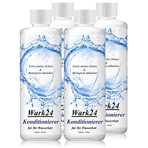 Wark24 Wasserbett Konditionierer Conditioner 250ml - Extra starker Schutz - 20% Wirkstoffgehalt - Biologisch abbaubar - bekämpft wirksam Bakterien, Pilze, Hefen sowie Algen (4er Pack) von Wark24