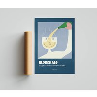 Bierliebhaber Geschenk, Cocktail Art, Mid Century Print, Retro Poster, Küchendekor, Bar Art von WarmAtHome