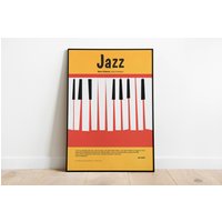 Jazz Festival Druck, Musikdruck, Poster, New Orleans Piano, Mid Century Modern von WarmAtHome