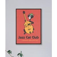 Jazz Katze Poster, Katzenliebhaber Geschenk Männer, Druck, Geschenk, Musik Liebhaber Für Ihn von WarmAtHome