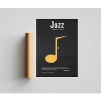 Jazz Musik Dekor, Poster, Liebhaber, Wohnzimmer Wand Kunst Drucke, Geschenkj Für Mid Century Modern von WarmAtHome