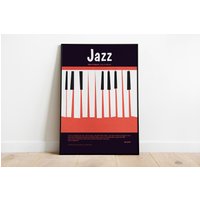 Jazz Poster, New Orleans, Musikdruck, Musik Zitat, Musikliebhaber, Mid Century Modern von WarmAtHome