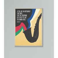 Jazz Print, Saxophon Poster, Musik Zitat, Musiker, Home Decor, Wall Art von WarmAtHome