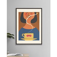 Kaffee Poster, Affiche Cuisine, Hygge Dekor, Mid Century Modern Print, Retro Food Art, Küchendekor von WarmAtHome