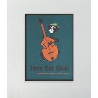 Katzenliebhaber Geschenk, Jazz Katze Poster, Print, Mid Century Modern Wall Art, Art von WarmAtHome