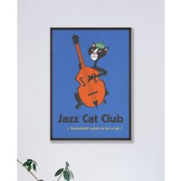 Katzenliebhaber Geschenk Männer, Jazz Katze Poster, Druck, Musik Liebhaber Für Ihn von WarmAtHome