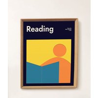 Leseposter, Retro Mid-Century Modern Wanddruck, Ausstellungsposter, Geschenk Zur Wohnungserwärmung, Wohnzimmer Kunst von WarmAtHome