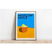 Moskau Mule Druck, Cocktail Poster, Retro-Druck, Küche Dekor, Cocktail-Druck, Mid Century Modern, Illustration, Housewarming von WarmAtHome