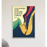 Saxophon Poster, Jazz Musiker, Musik Zitat, Print, Home Decor, Wall Art von WarmAtHome